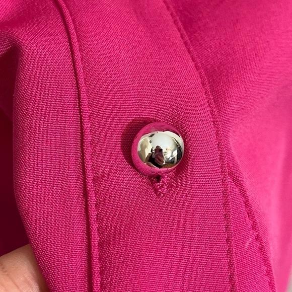 Kathy Che Top Women 18W Pink Solider Retro Boho Western Feminine Office Classic - Picture 7 of 13